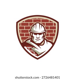 Construction Worker Portrait in Industrial Setting, Graphic Design, Urban Environment, Strong Character Concept