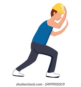 construction worker pushing a blank something