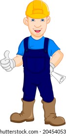  Construction worker repairman thumb up