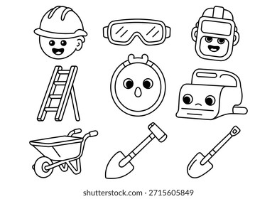 Gafas de casco de herramientas y equipo de seguridad para trabajadores de la construcción