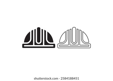 construction worker safety helmet icon vector silhouette isolated in white background