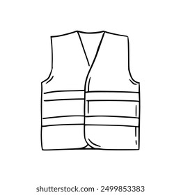 Construction worker safety vest line icon.