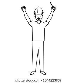 construction worker with screwdriver avatar