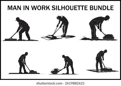Pacote de conjunto de silhuetas para trabalhadores de construção
