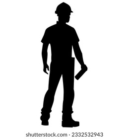 Construction worker silhouette Vector illustration