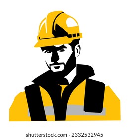 Construction worker silhouette Vector illustration