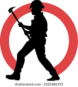 construction worker silhouette vector illustration