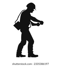 construction worker silhouette vector illustration