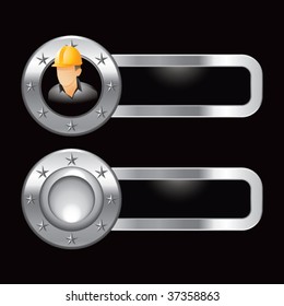 construction worker silver metal banner