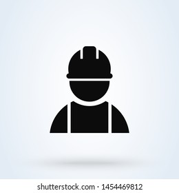 Construction worker. Simple vector modern icon design illustration