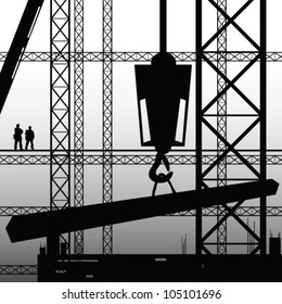 construction worker supervise the work illustration vector