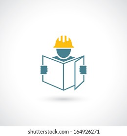 Construction worker symbol - vector illustration