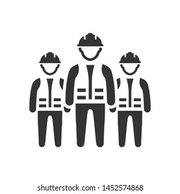 Construction Worker Team Icon. Vector Graphics