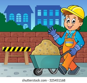 Construction worker theme image 2 - eps10 vector illustration.
