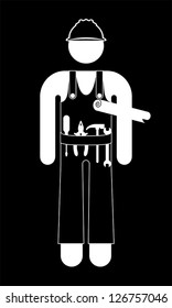 construction worker with tools , vector