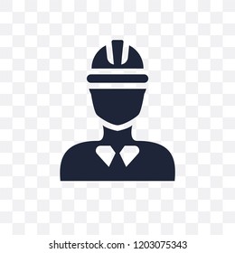 Construction worker transparent icon. Construction worker symbol design from People collection. Simple element vector illustration on transparent background.