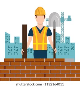 construction worker with under construction icons