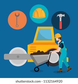 construction worker with under construction icons