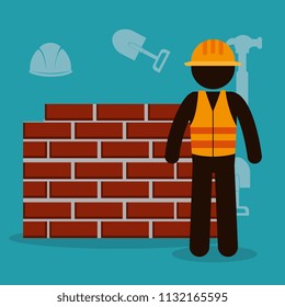 construction worker with under construction icons