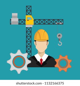 construction worker with under construction icons