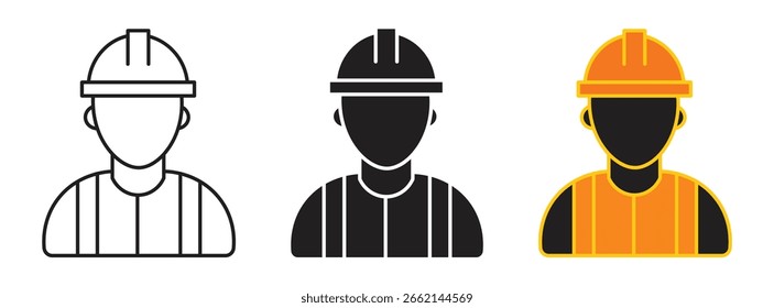 Construction worker vector icon,  Worker, Engineer icon. Vector illustration .