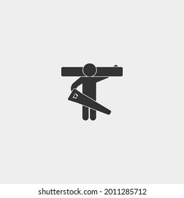 Construction worker vector icon illustration sign