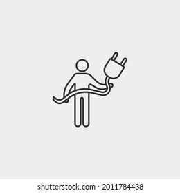 Construction worker vector icon illustration sign