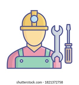 
Construction worker Vector Icon which can easily modify or edit
