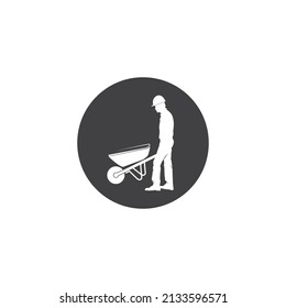 construction worker vector icon.illustration design template.