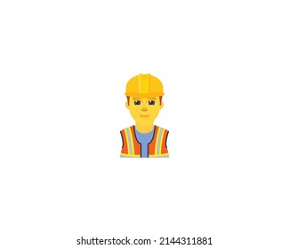 Construction Worker Vector Isolated Character. Construction Worker Icon