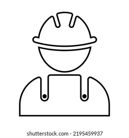 Construction worker vector line icon. Symbol for your website design, logo, app, UI. Vector illustration, EPS10