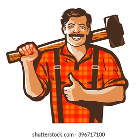 Plumbing Services Vector Logo Plumber Worker Stock Vector (royalty Free 