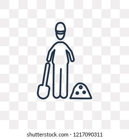 Construction worker vector outline icon isolated on transparent background, high quality linear Construction worker transparency concept can be used web and mobile