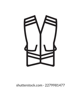 icono del chaleco del trabajador de construcción,diseño del logotipo de la ilustración vectorial.