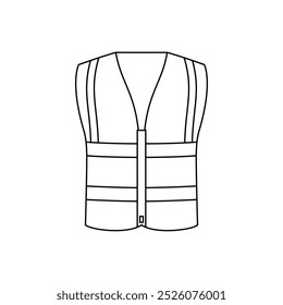 Construction worker vest simple line icon