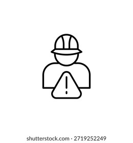 Icono de esquema de señal de advertencia de trabajador de construcción