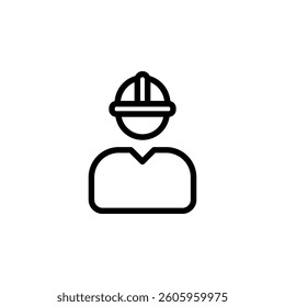 construction worker wearing a hard hat. Suitable for construction, engineering or labor related designs. Isolated on transparent background