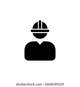 construction worker wearing a hard hat. Suitable for construction, engineering or labor related designs. Isolated on transparent background