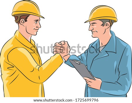 construction workers agree on joint project