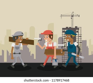 Construction workers cartoons