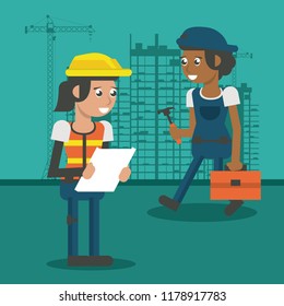 Construction workers cartoons