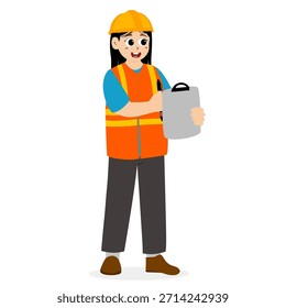 Construction workers. Engineering and construction illustration. Illustration of engineers working on construction