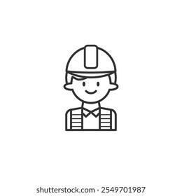 Icono de los trabajadores de la construcción en el fondo blanco. Icono de la silueta del concepto de construcción.
