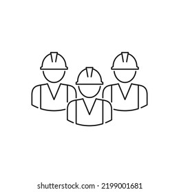 Construction Workers Icon Vector illustration. linear style design