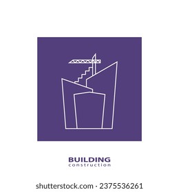Konzept der Bauindustrie. Bauen Sie ein Logo in violett für Ihr Webdesign, App, UI.  EPS10.