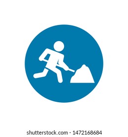 Construction workman icon. Simple vector illustration for graphic and web design.