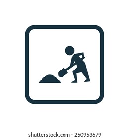 construction works icon Rounded squares button, on white background 