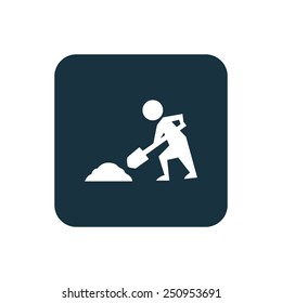 construction works icon Rounded squares button, on white background 