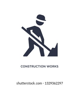 construction works icon. Simple element illustration from construction concept. construction works editable symbol design on white background. Can be use for web and mobile.