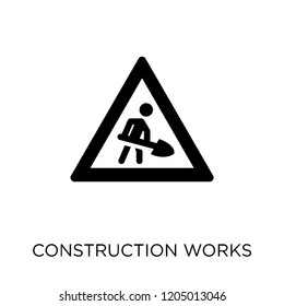 Construction works icon. Construction works symbol design from Construction collection. Simple element vector illustration on white background.